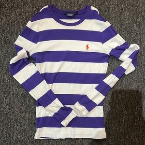 Purple and white Ralph Lauren Sport sweater, lightly worn